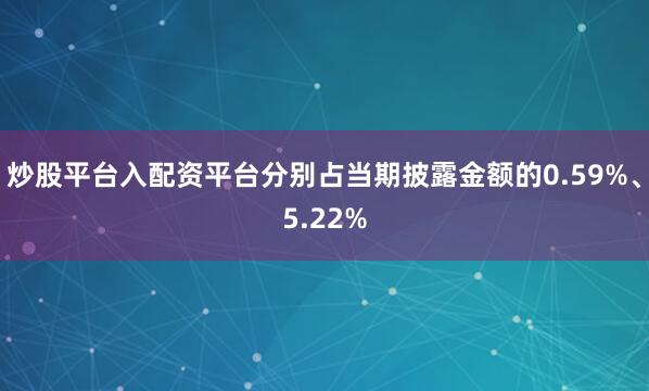 炒股平台入配资平台分别占当期披露金额的0.59%、5.22%